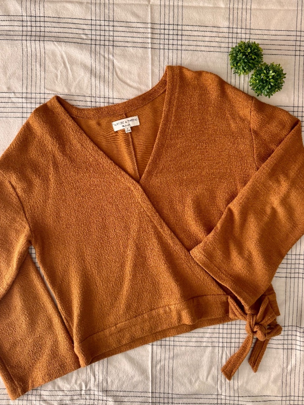 Madewell Texture & Thread Wrap-Tie Top I medium